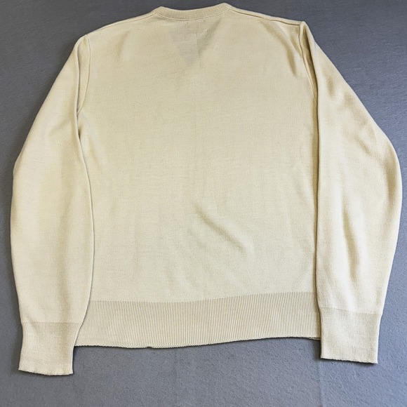 Robert Bruce Sweater Mens Large L Cream Pullover Orlon Long Sleeve V-Neck USA - Picture 6 of 8